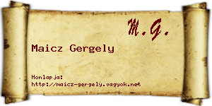 Maicz Gergely névjegykártya